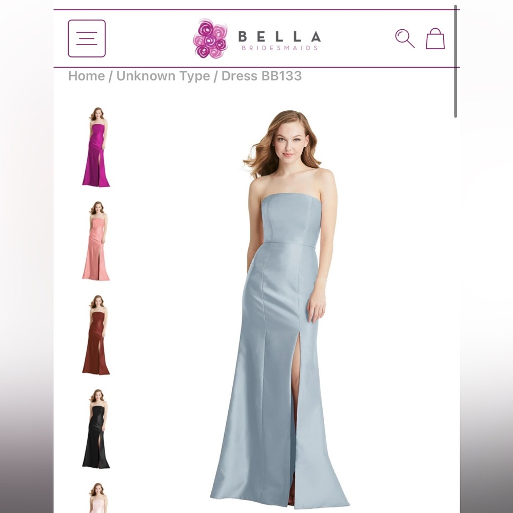 Dessy BB13 Mist Strapless Bridesmaid Dress NWT